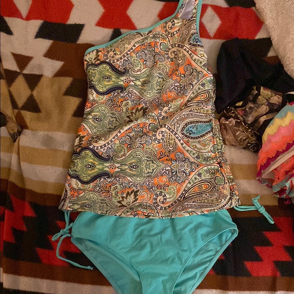 Paisley One-Shoulder Swimsuit